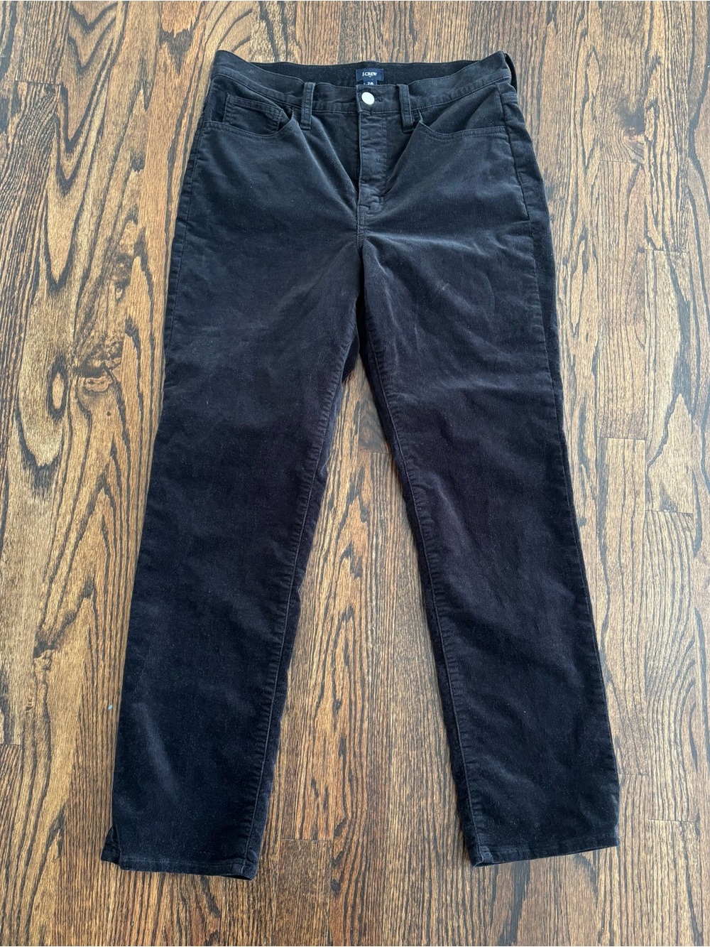 J. Crew Corduroy Full-Length Essential Straight Pant Women's black 28 / 6 BT006